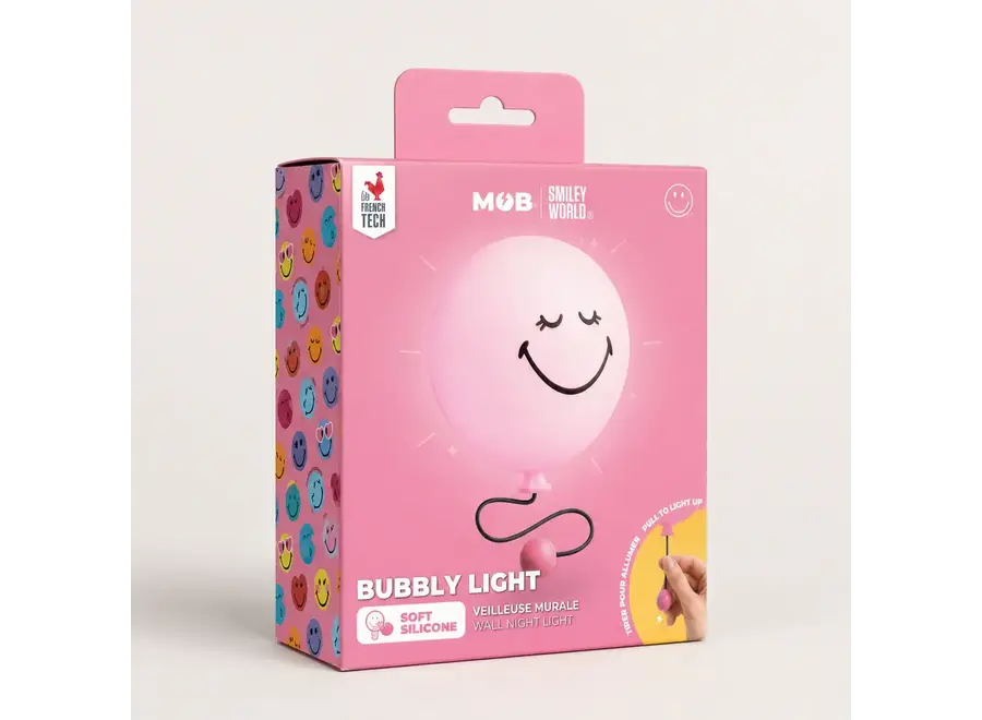 Muurlampje - Bubbly light pink - Smiley World