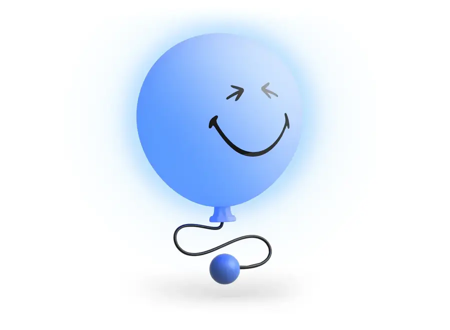 Muurlampje - Bubbly light blue - Smiley World