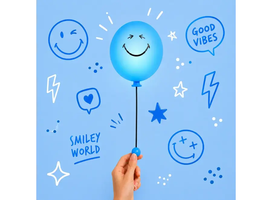 Muurlampje - Bubbly light blue - Smiley World