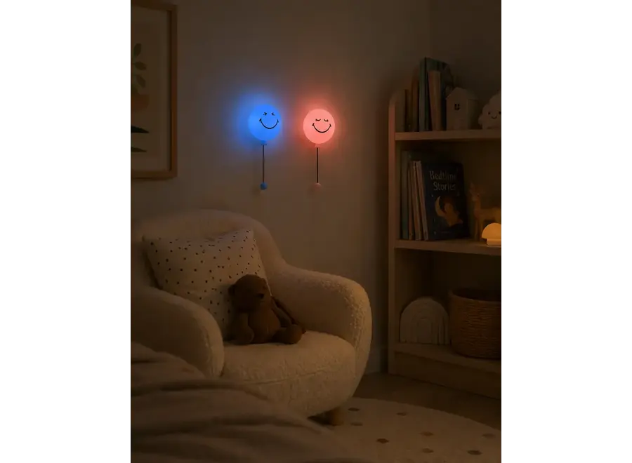 Muurlampje - Bubbly light blue - Smiley World