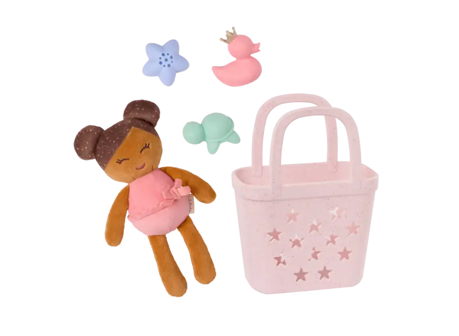 Baby Doll brown hair & Bad speelgoed set
