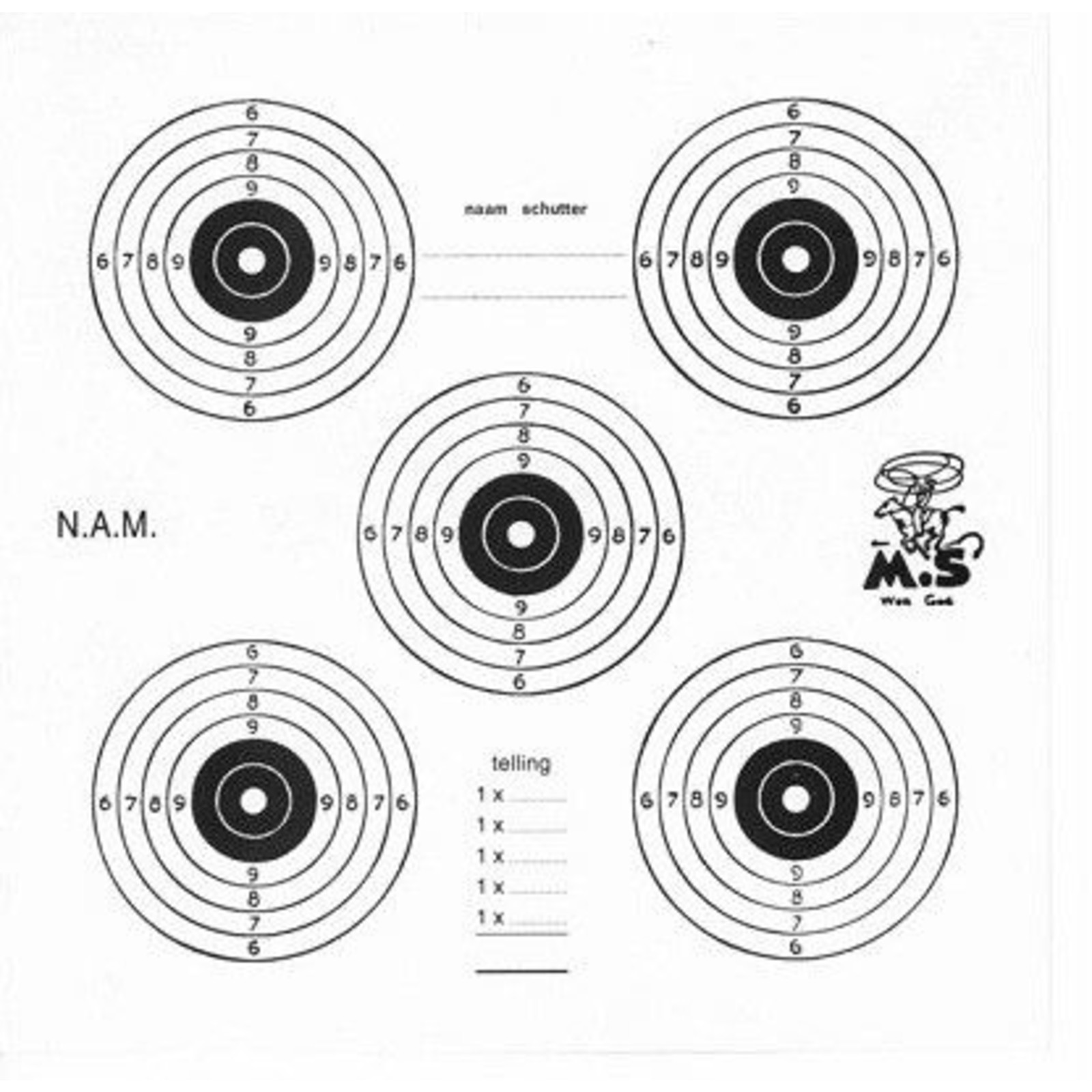 Shooting Targets 17x17cm 5 Targets | 25pcs
