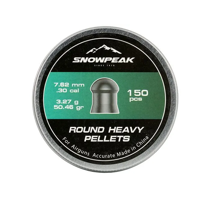 Snowpeak Round Heavy Pellets 7,62mm 50.46 grain Airguns Europe