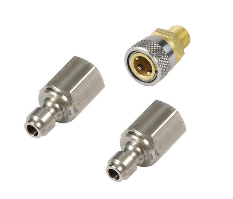 PCP-Füllnippel Aus Edelstahl – 8mm Männlich, 1/8BSPP, 300 Bar / 4500 Psi – Mit O-Ring & Staubkappe – Für HPA/N2 – Auslaufsicher & Langlebig