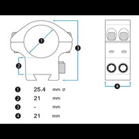 UTG Accushot scope mounts 1" | High | 9-11mm Dovetail