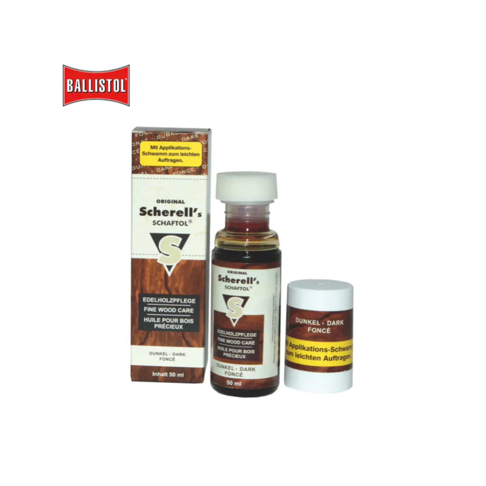 Ballistol Scherell's Rifle Stock Oil | Dark with application sponge
