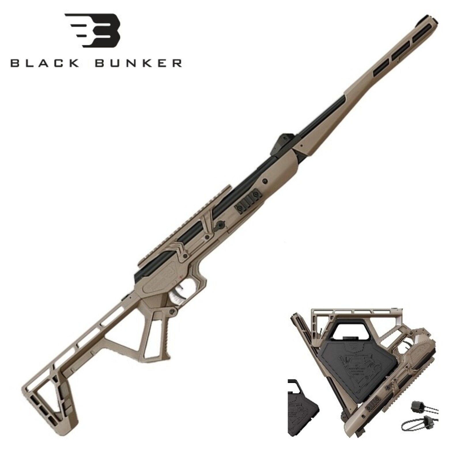 Black Bunker Black Bunker BM8 TAN Thread | 5.5mm (.22) foldable airgun