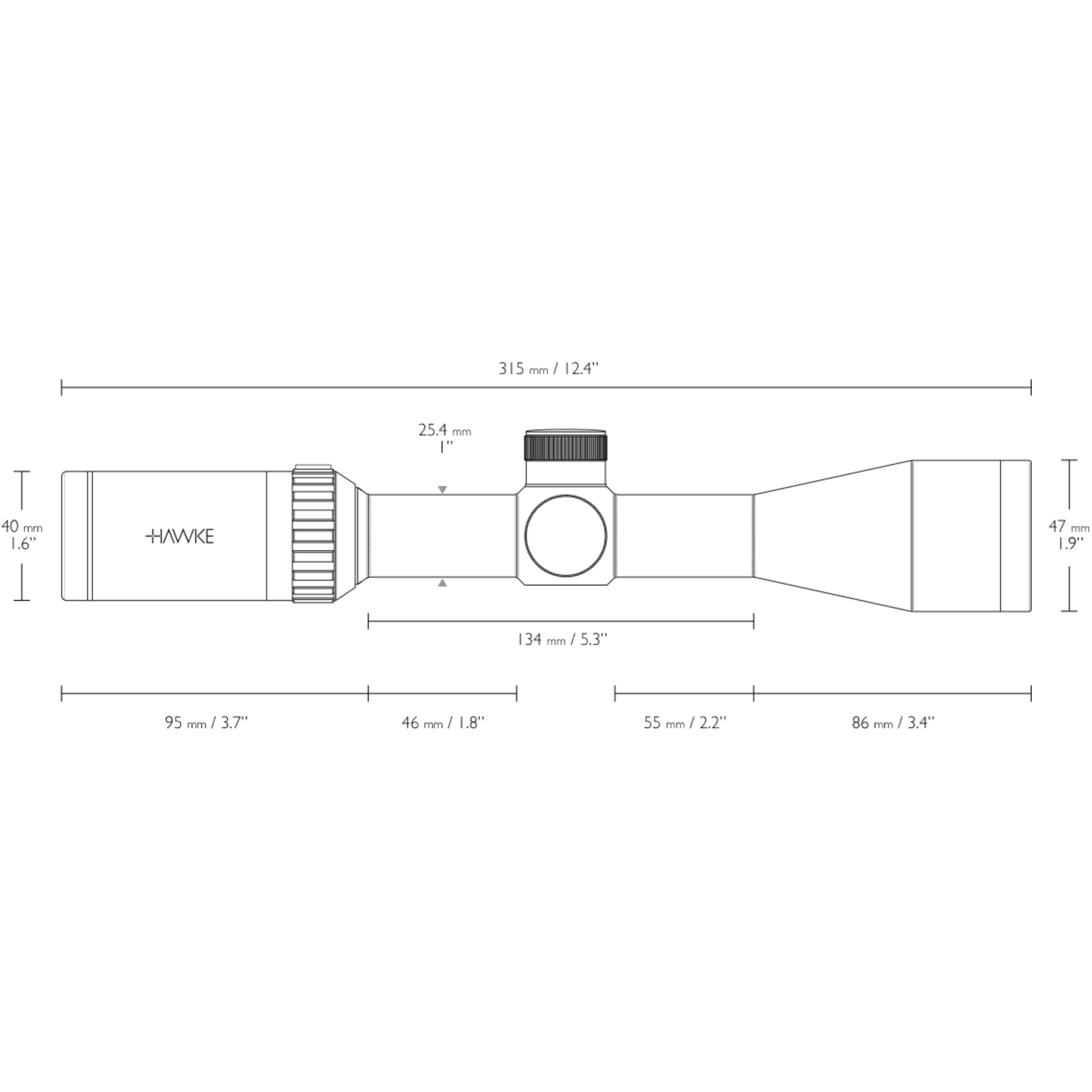 Hawke Rifle scope Fast Mount 3-9x40 | 9-11mm dovetail