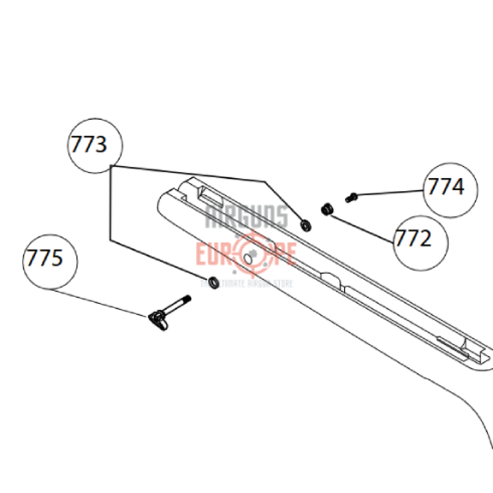 Complete stock bolt sling swivel for Hatsan Mod 125 Sniper & Mod 135 QE