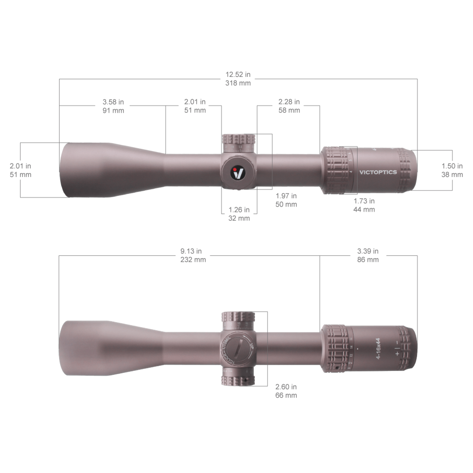 Vector Optics Rifle scope VictOptics S4 4-16x44 MDL | Coyote FDE