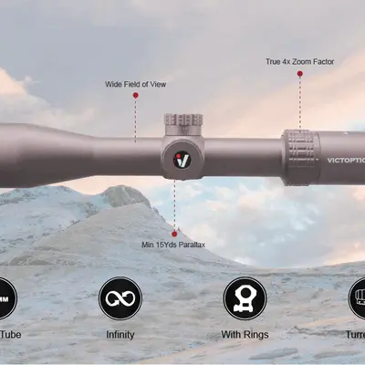 Rifle scope VictOptics S4 4-16x44 MDL | Coyote FDE - Airguns Europe