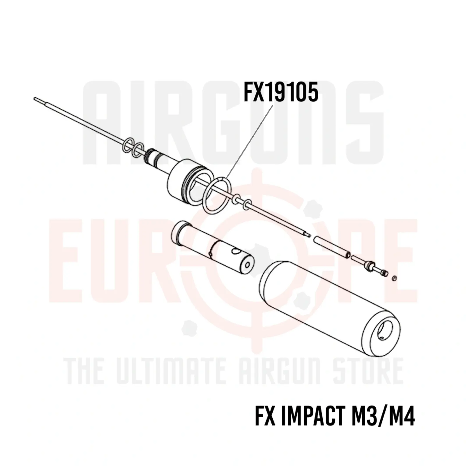 FX Airguns FX19105 Power plenum valvetube-end O-ring