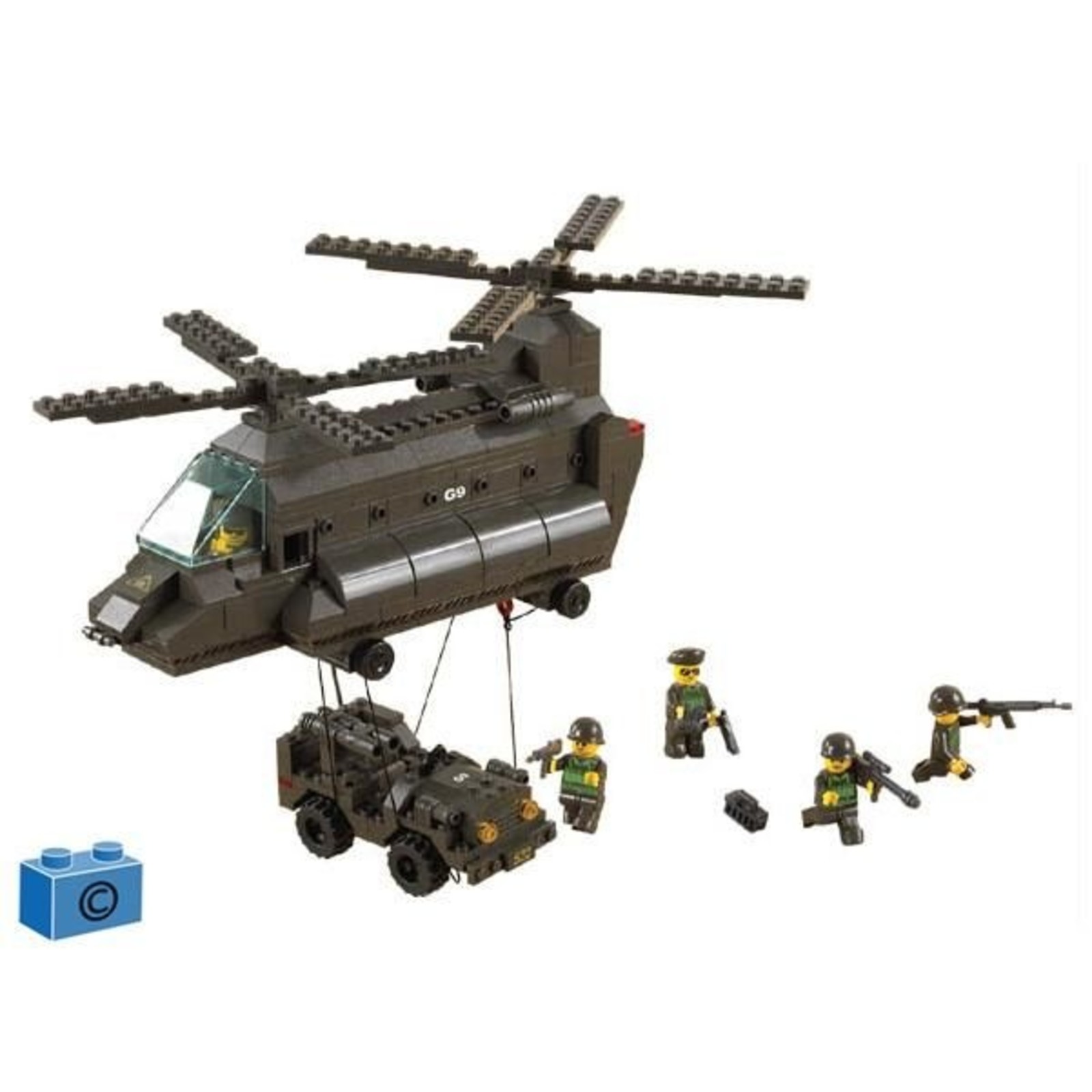 Sluban SLUBAN CHINOOKHELICOPTER + JEEP
