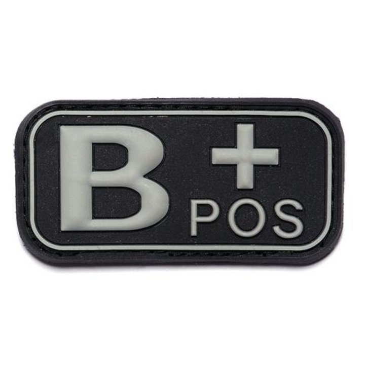 Embleem 3D PVC Bloedgroep B+ Positief