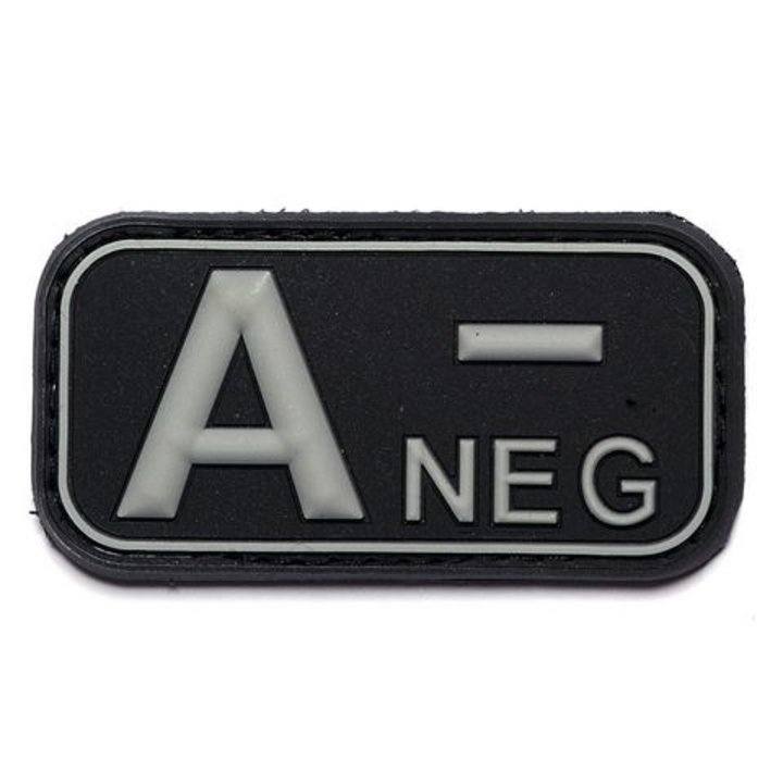 Embleem 3D PVC bloedgroep A- negatief