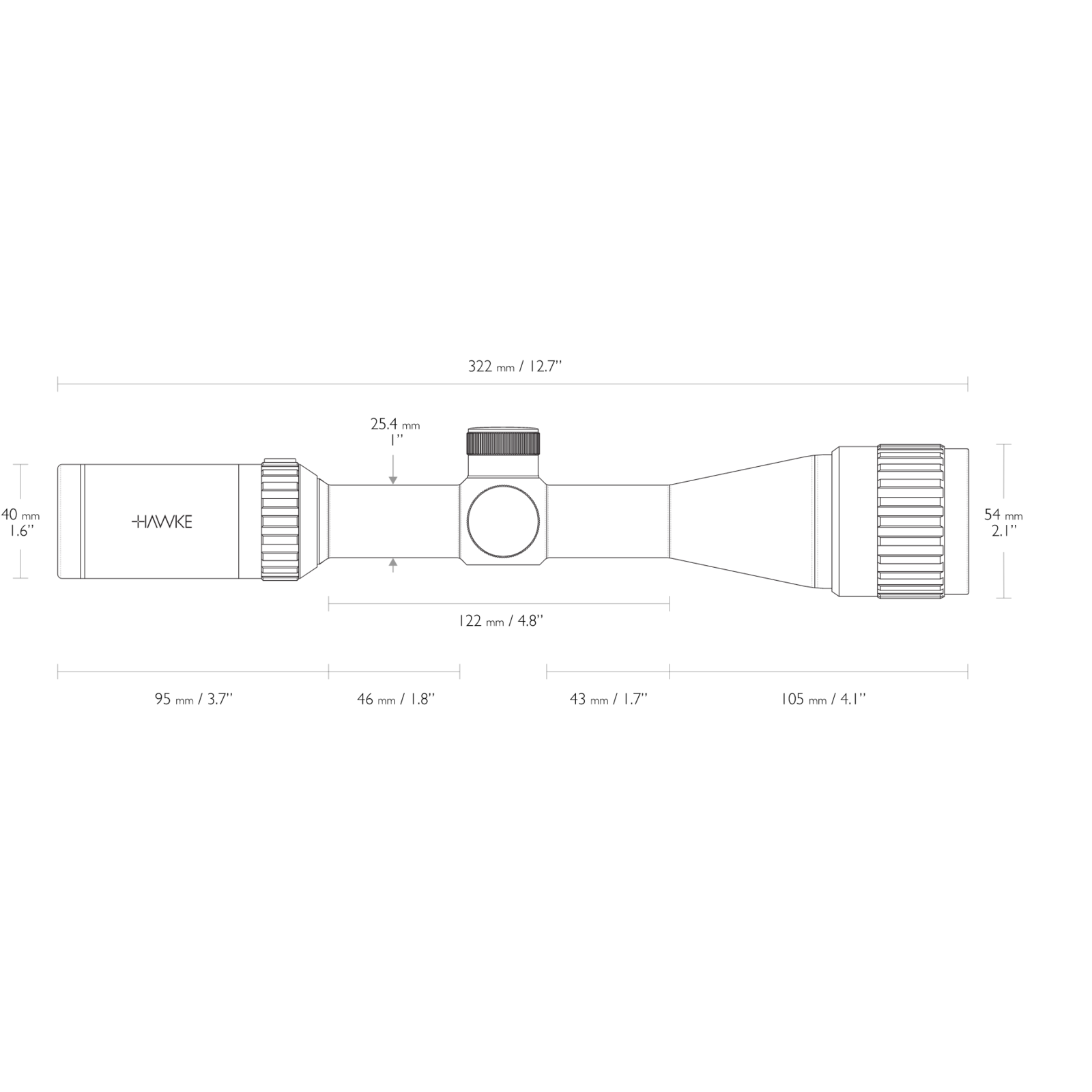 Hawke Vantage 3-9x40 AO Mildot IR Richtkijker