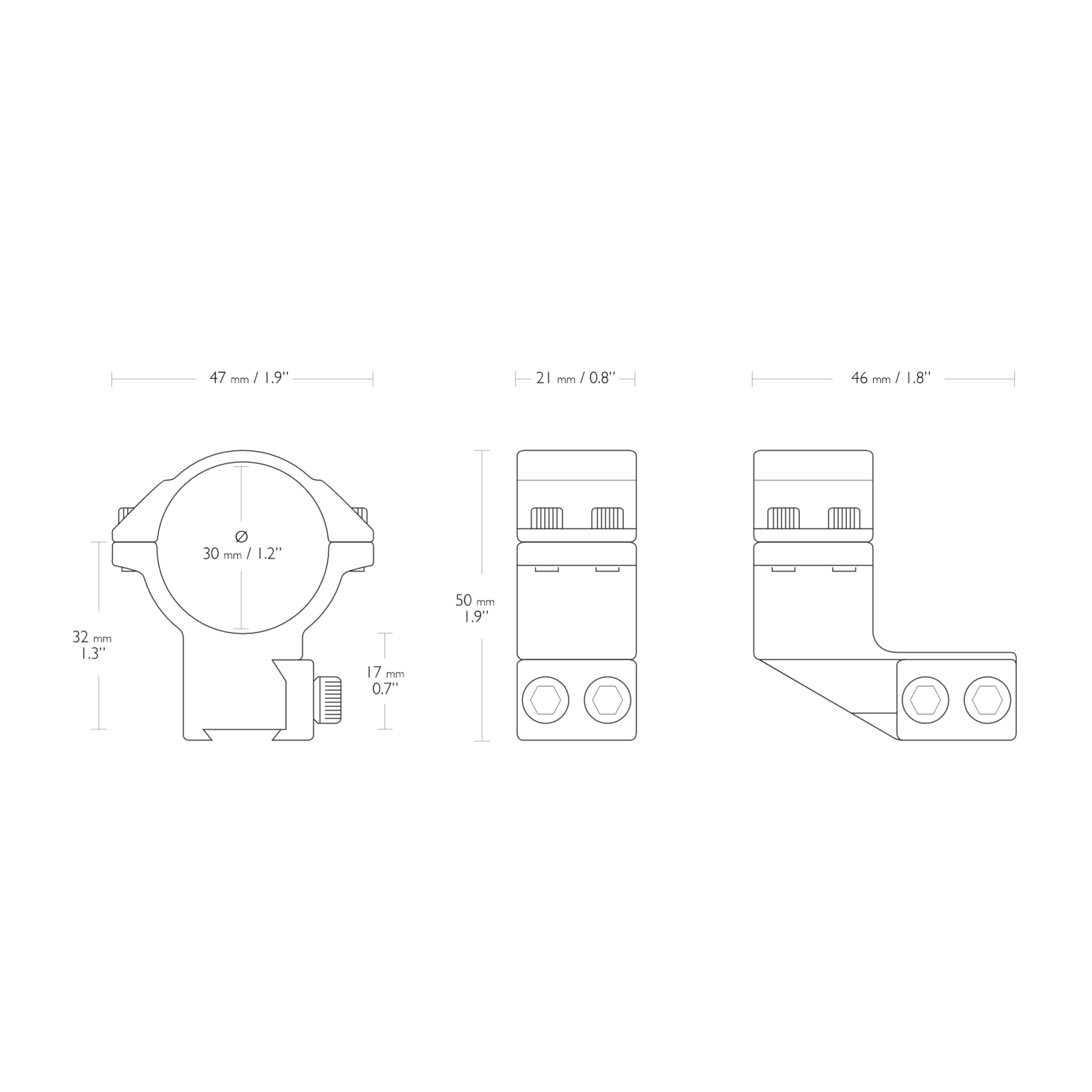 Hawke Hawke Match 1inch Extention ring richtkijkermontage | 9-11mm dovetail