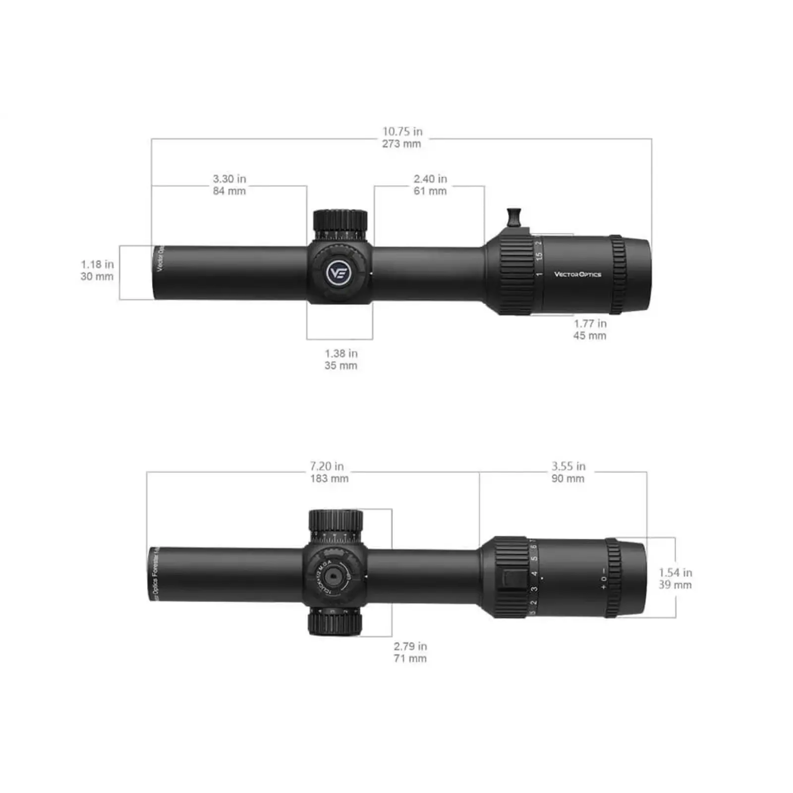 Vector Optics Vector Optics Forester 1-8x24 VFD-3 LPVO | Black