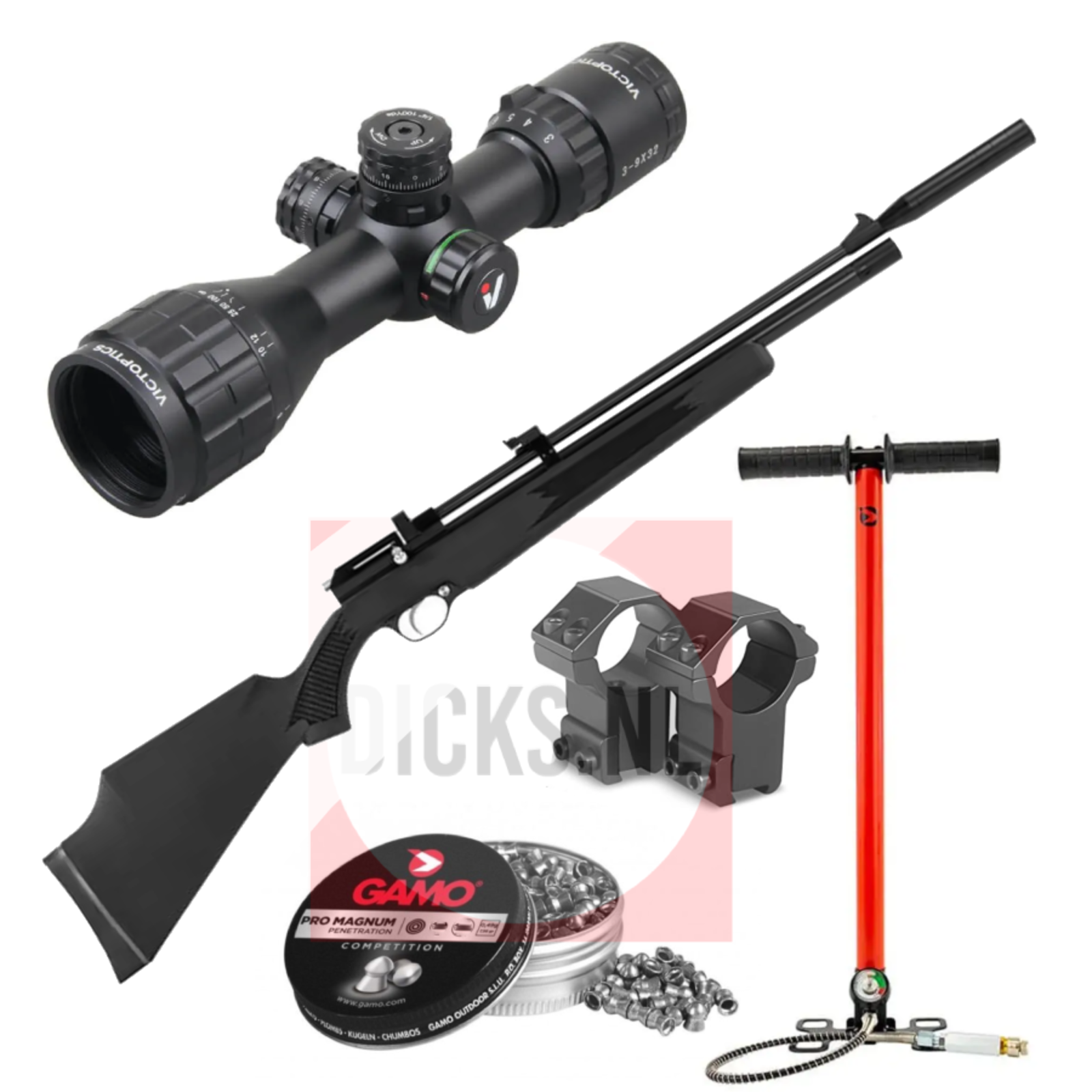 Artemis / Snowpeak Airguns PR900 Synthetic  G2 met pomp + 3-9x32 C3 richtkijker bundel