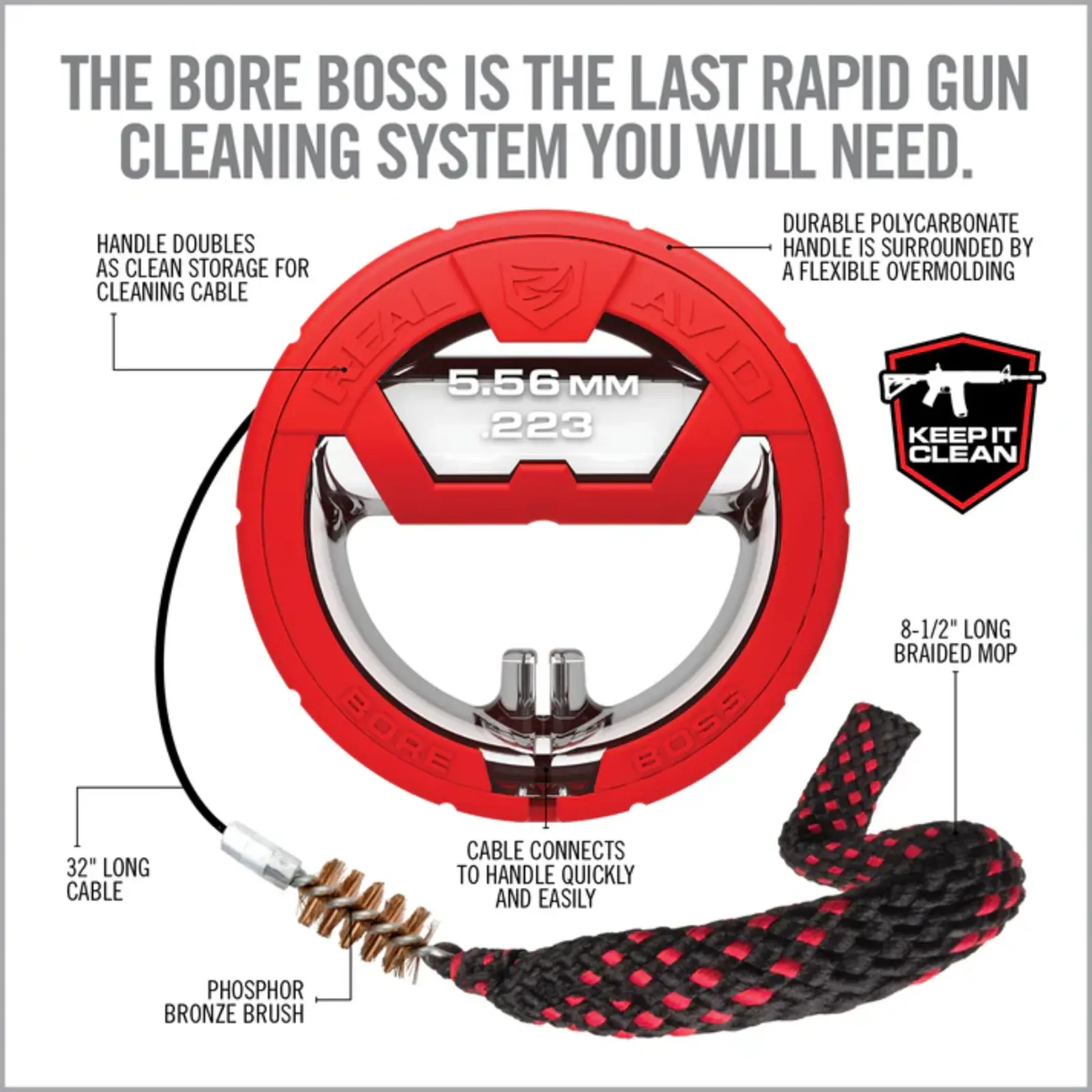 Real Avid Real Avid Bore Boss Pull-through barrel cleaner