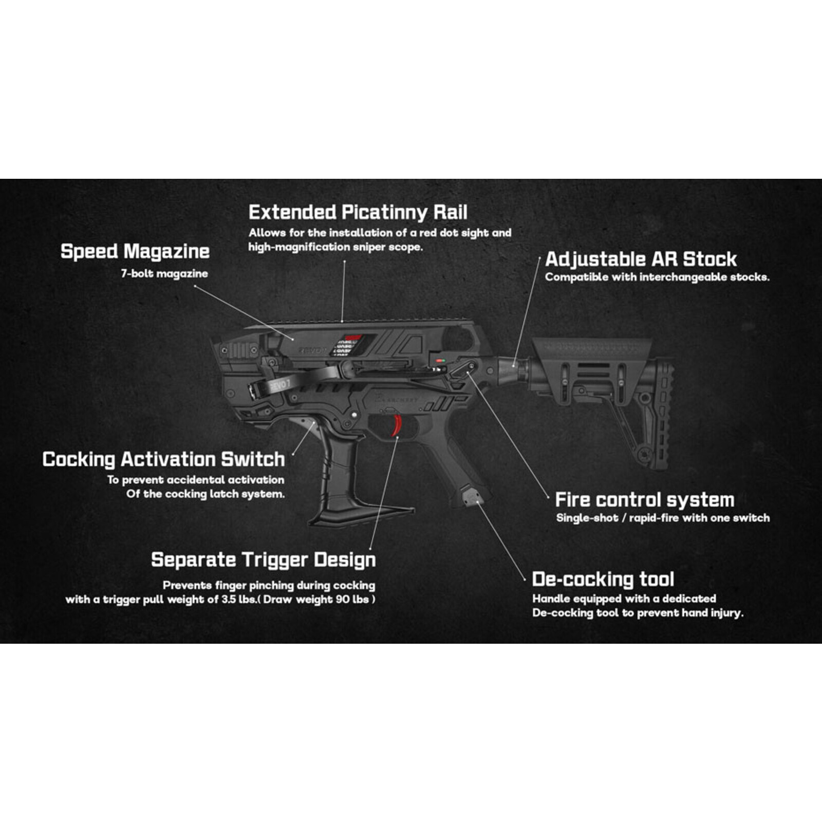 EK Archery Multi-shot Kruisboog EK Revo 7 | 90 lbs