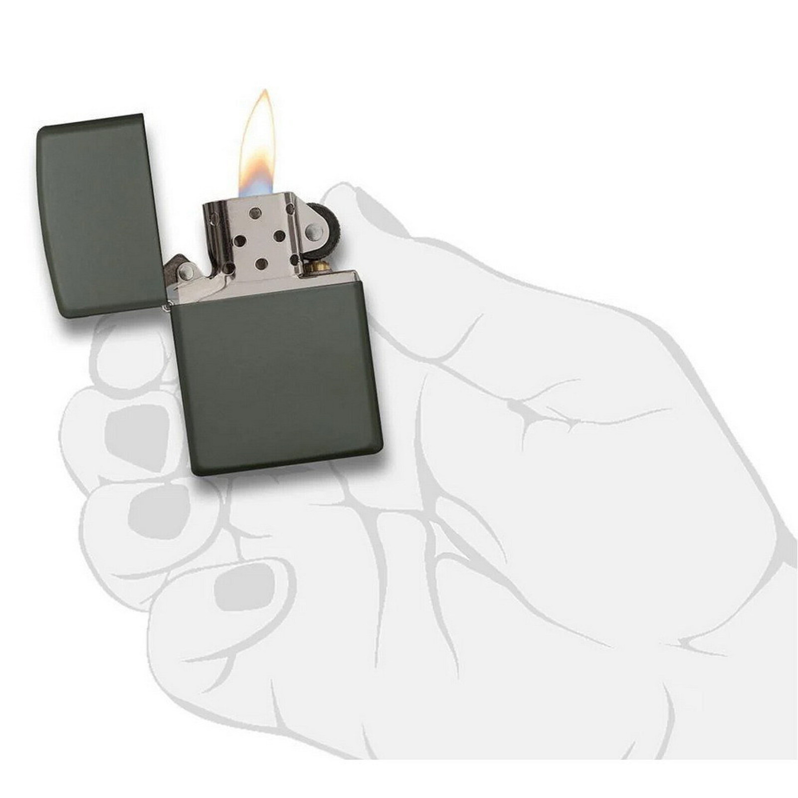 Zippo Zippo aansteker | Matte OD Green