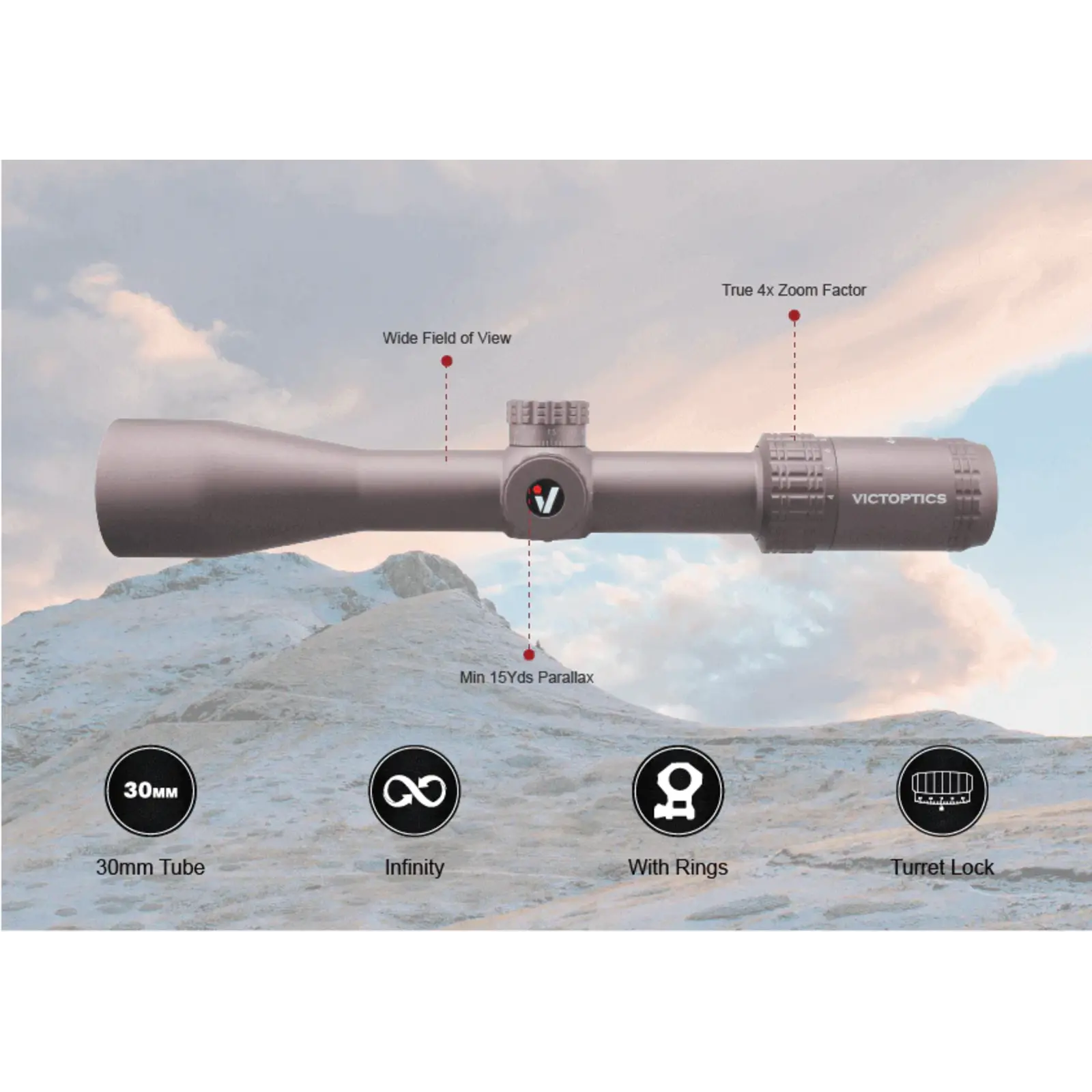 Vector Optics Richtkijker VictOptics S4 4-16x44 MDL | Coyote FDE