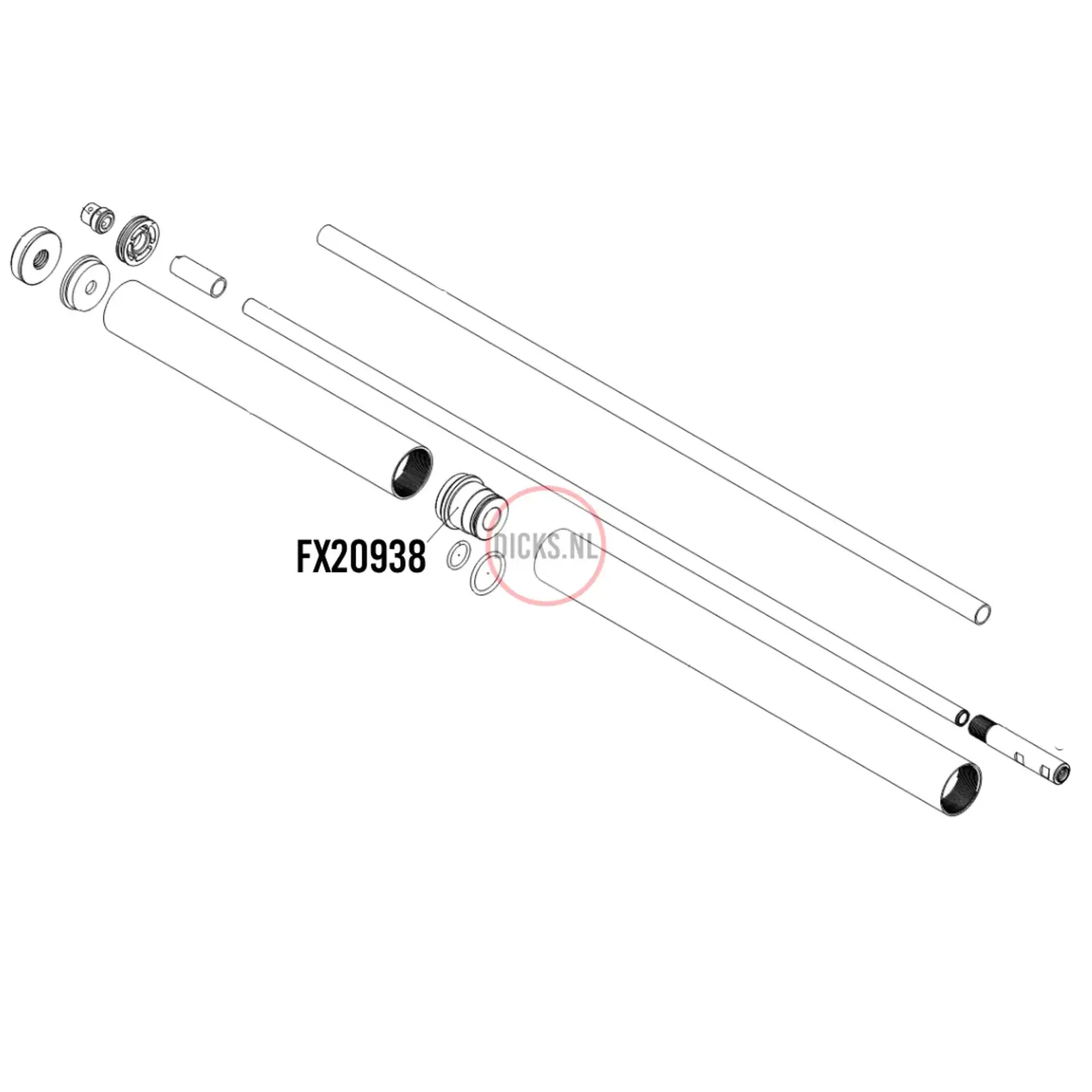 FX Airguns FX 20938 Valvetube End Plenum Dynamic + o-ringen