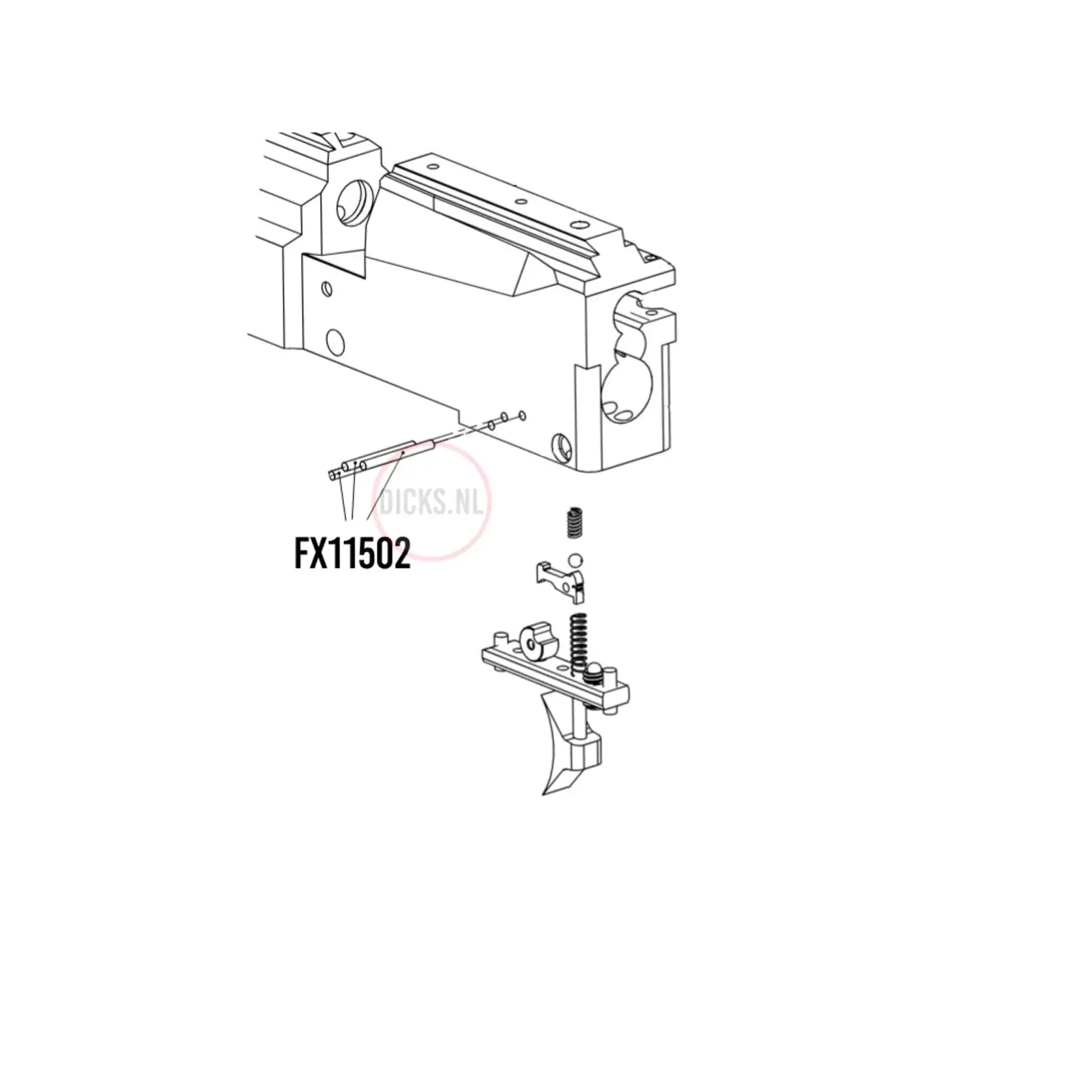 FX Airguns FX11502 Cylindrical pin 2h6x20
