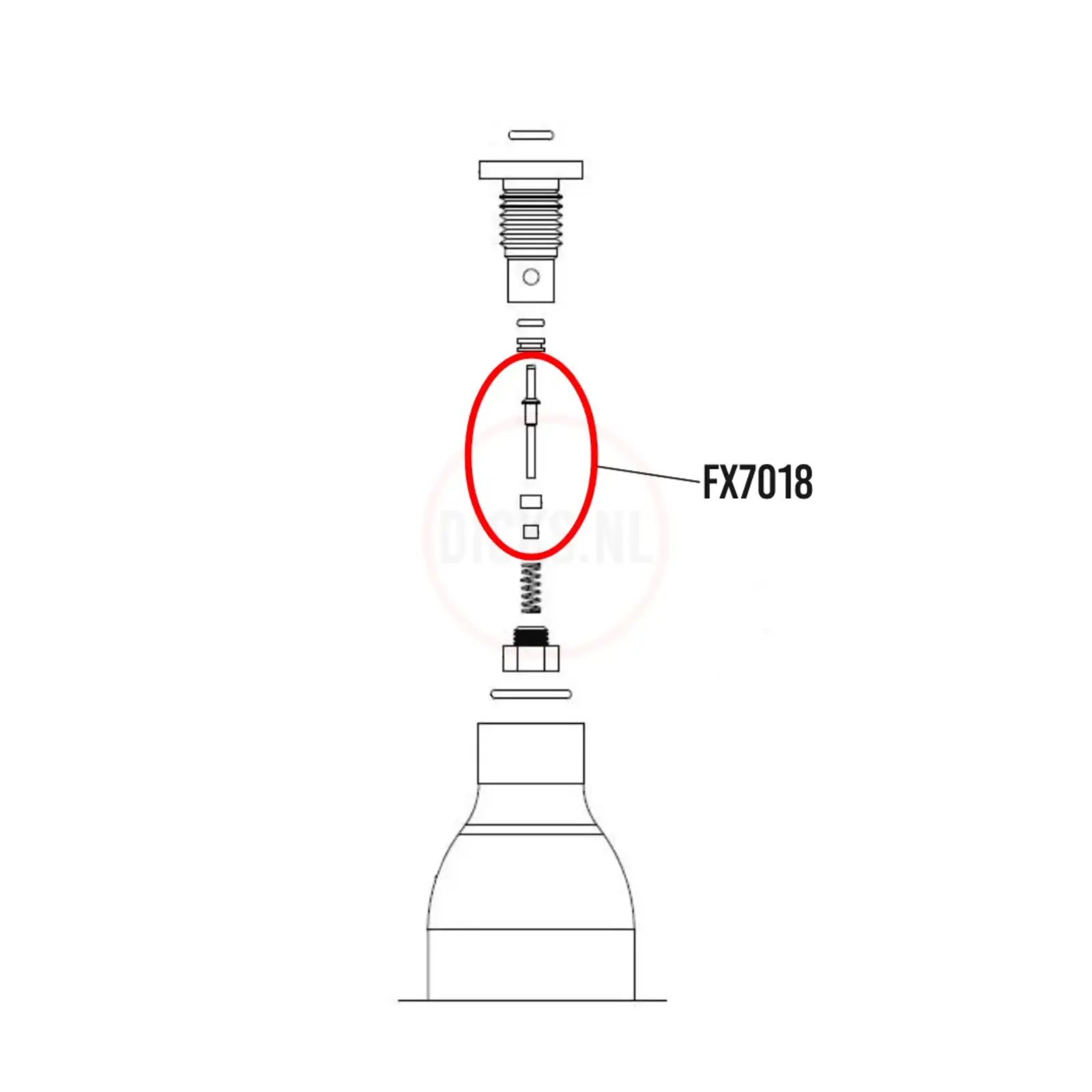 FX Airguns FX7018 Valve pin Airtube