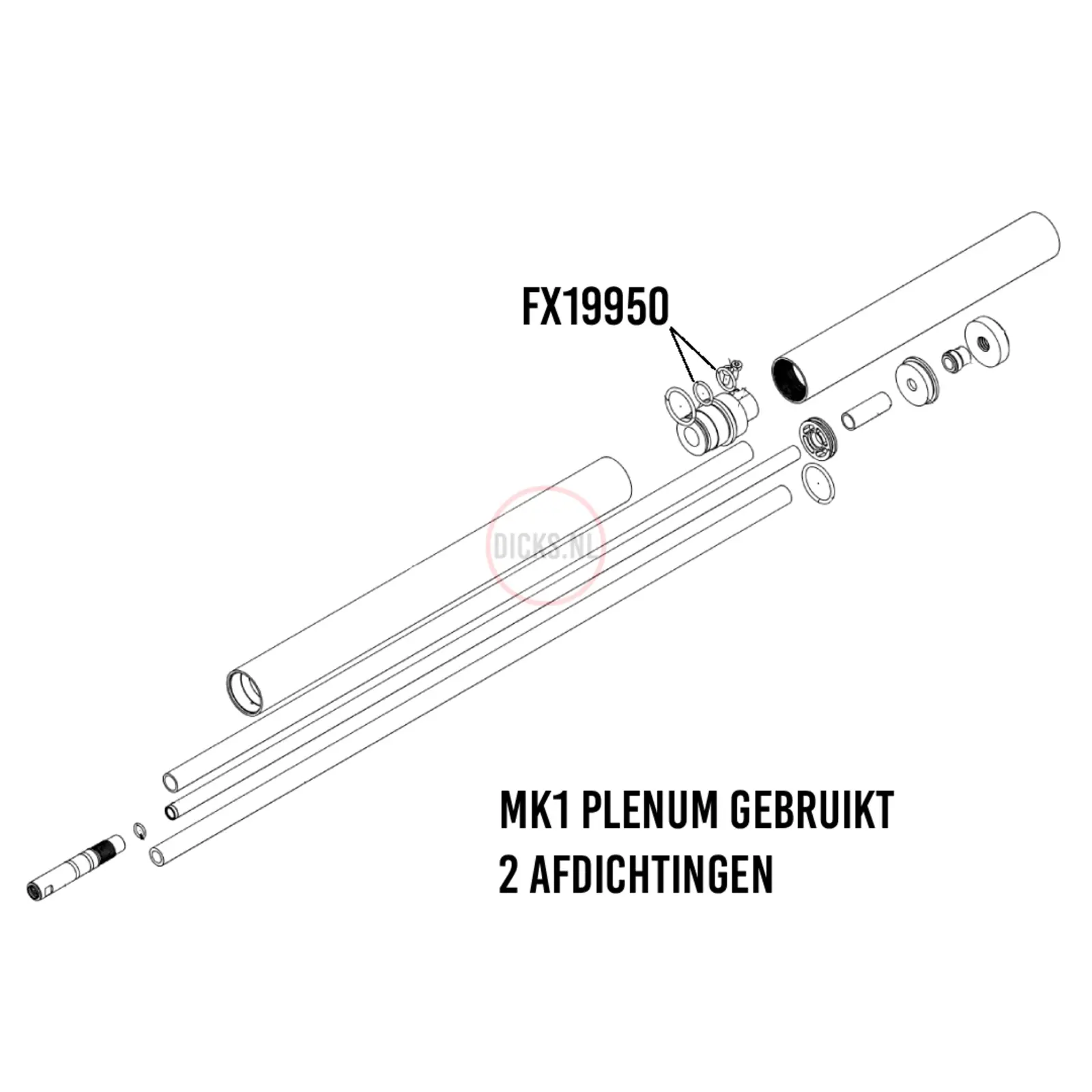 FX Airguns FX19950 FX Dynamic plenum end interne o-ring