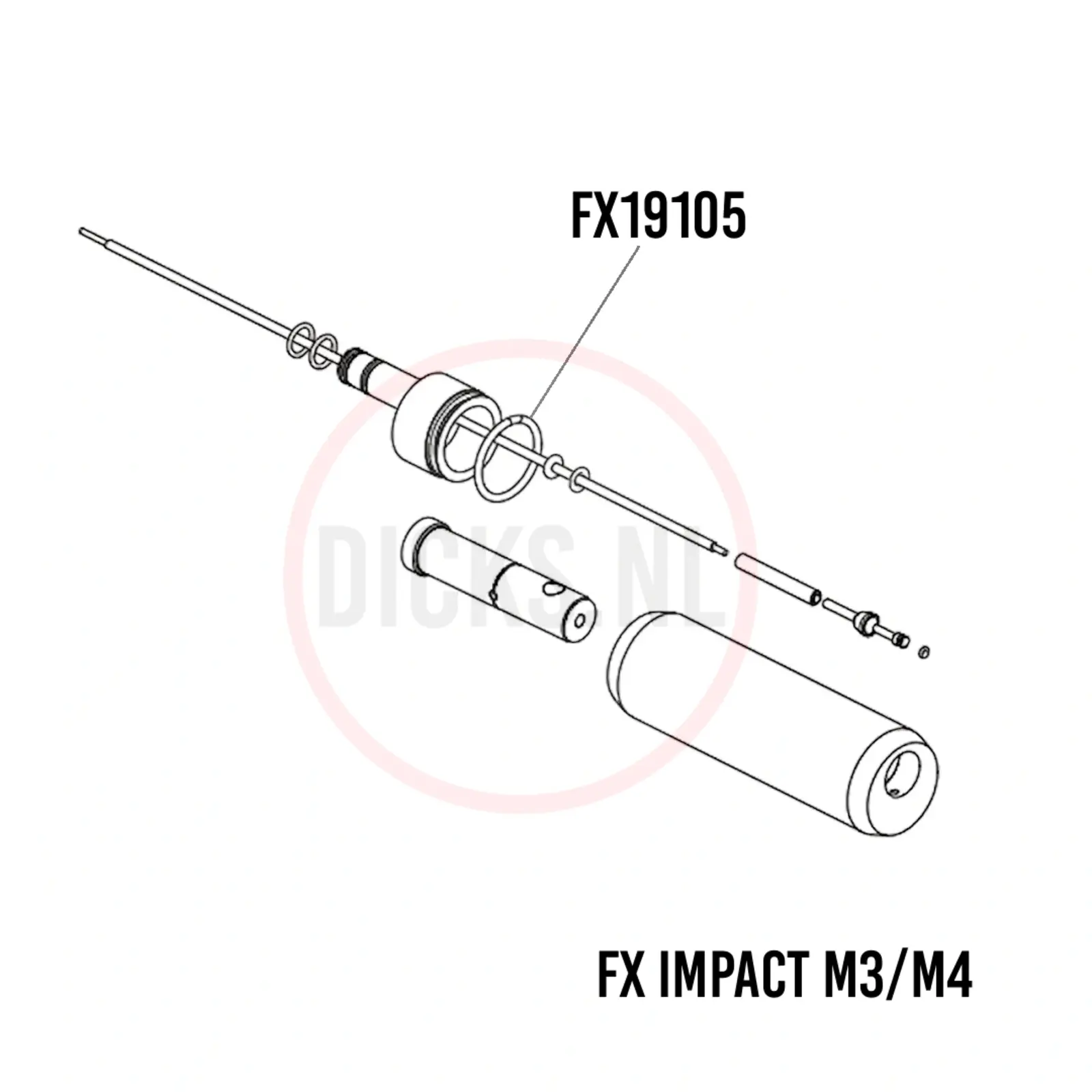 FX Airguns FX19105 Power plenum valvetube-end O-ring