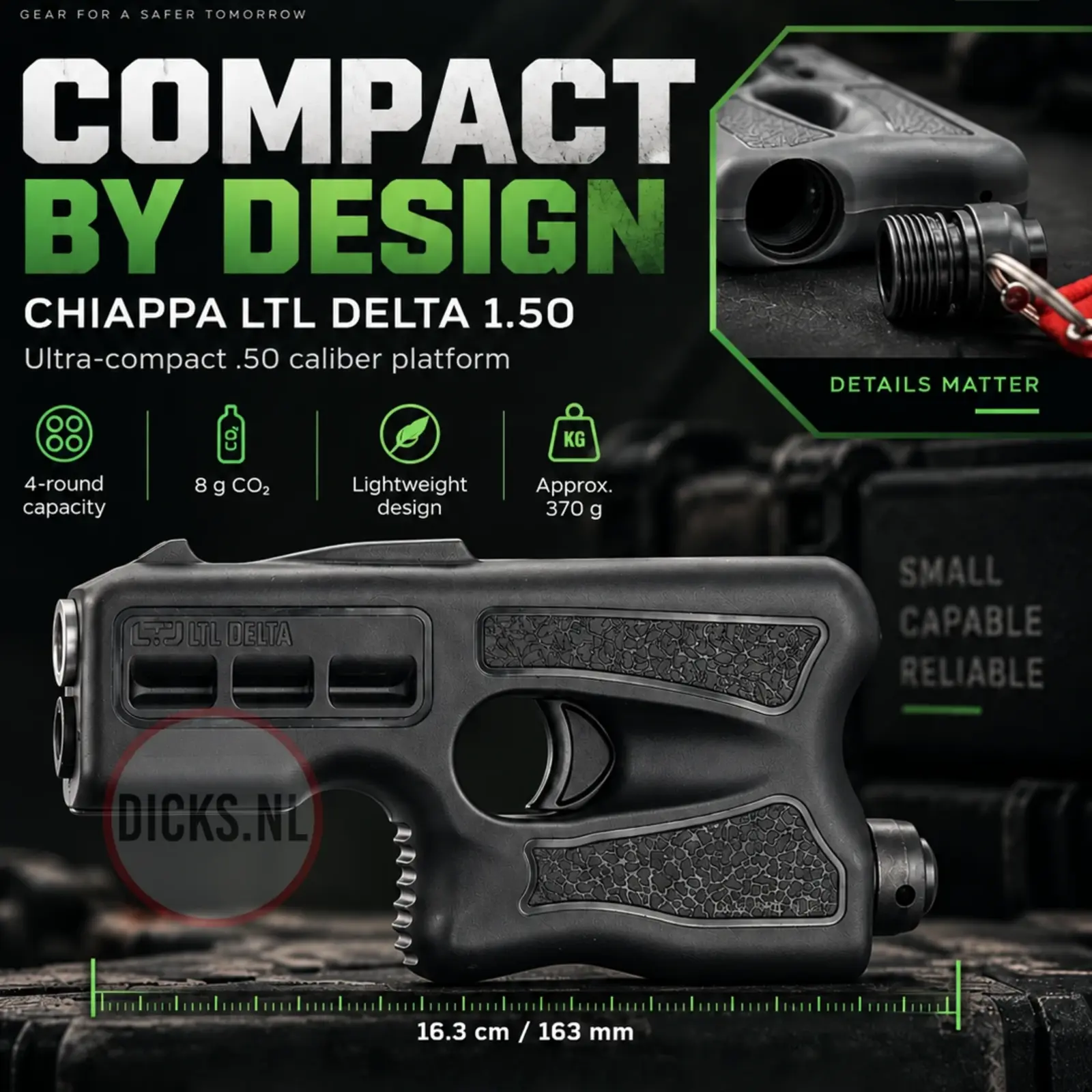 Chiappa Pre-Order | LTL Delta 1.50 Co2 Pocket Pistol | .50D