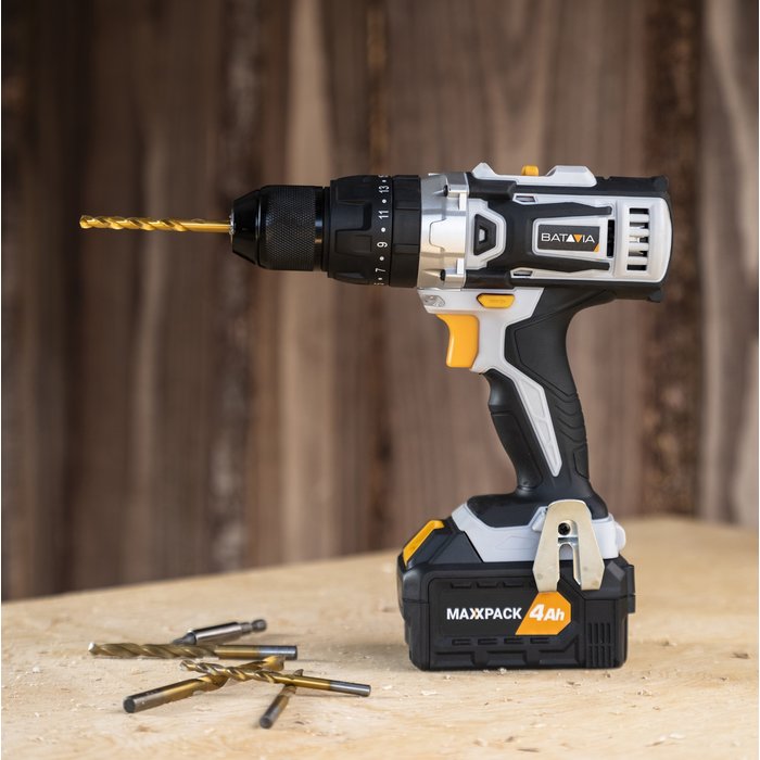 Batavia Klopboormachine op Accu 18 Volt | Incl. 2 accu's, lader & opbergkoffer