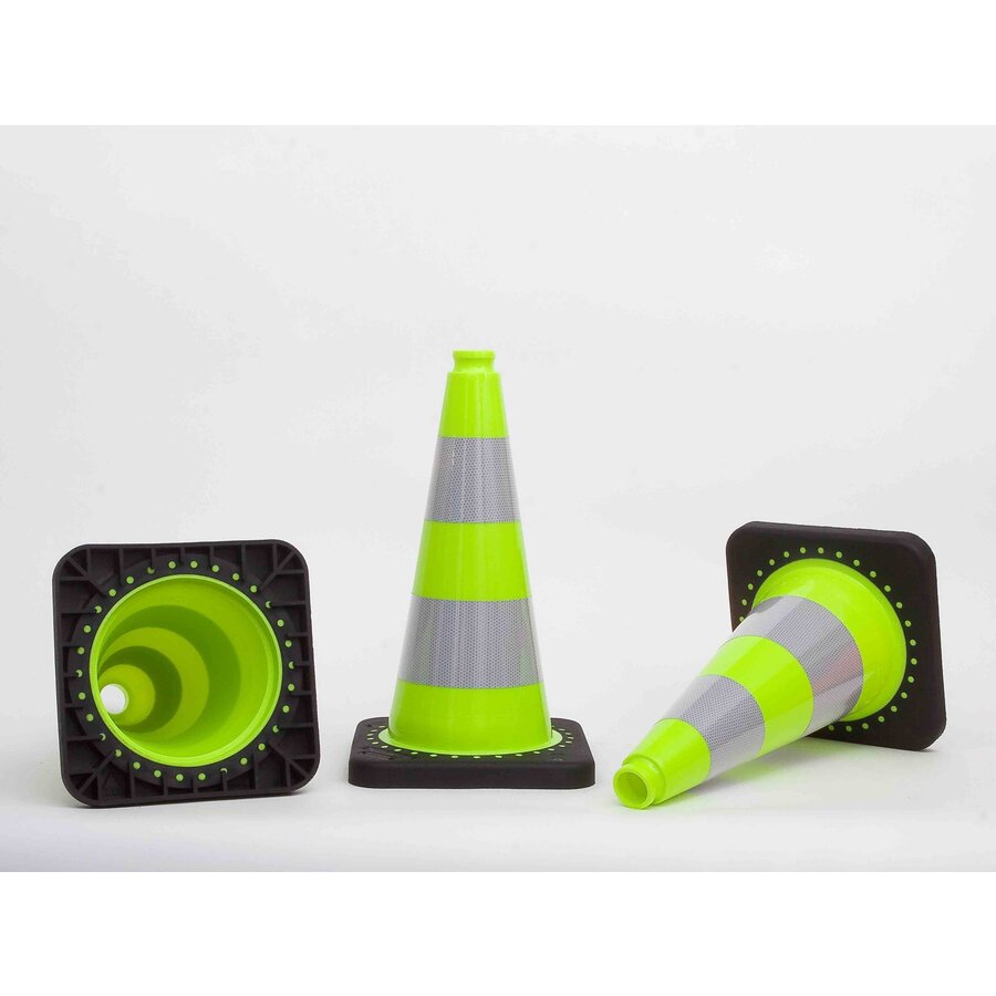 TSS™ series Traffic Cone fluor green 50 cm with 2 reflective bands RA2