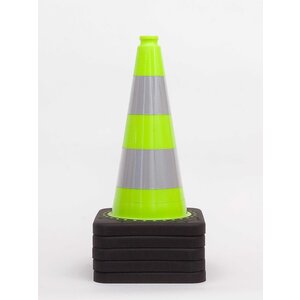 TSS™ series Verkeerskegel fluor groen 50 cm met 2 reflectiebanden klasse 2