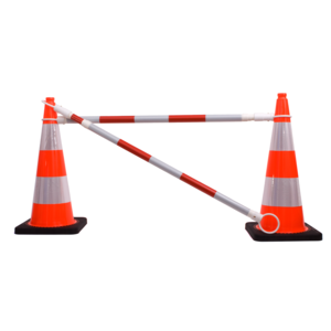 Telescopic barrier for traffic cone - Orange/white