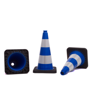 Verkeerskegel blauw 50 cm met 2 reflectiebanden klasse 2 TSS™ series Verkeerskegel blauw 50 cm met 2 reflectiebanden klasse 2