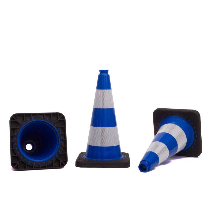 Verkeerskegel blauw 50 cm met 2 reflectiebanden klasse 2 TSS™ series Verkeerskegel blauw 50 cm met 2 reflectiebanden klasse 2