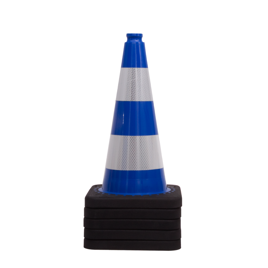 Verkeerskegel blauw 50 cm met 2 reflectiebanden klasse 2 TSS™ series Verkeerskegel blauw 50 cm met 2 reflectiebanden klasse 2