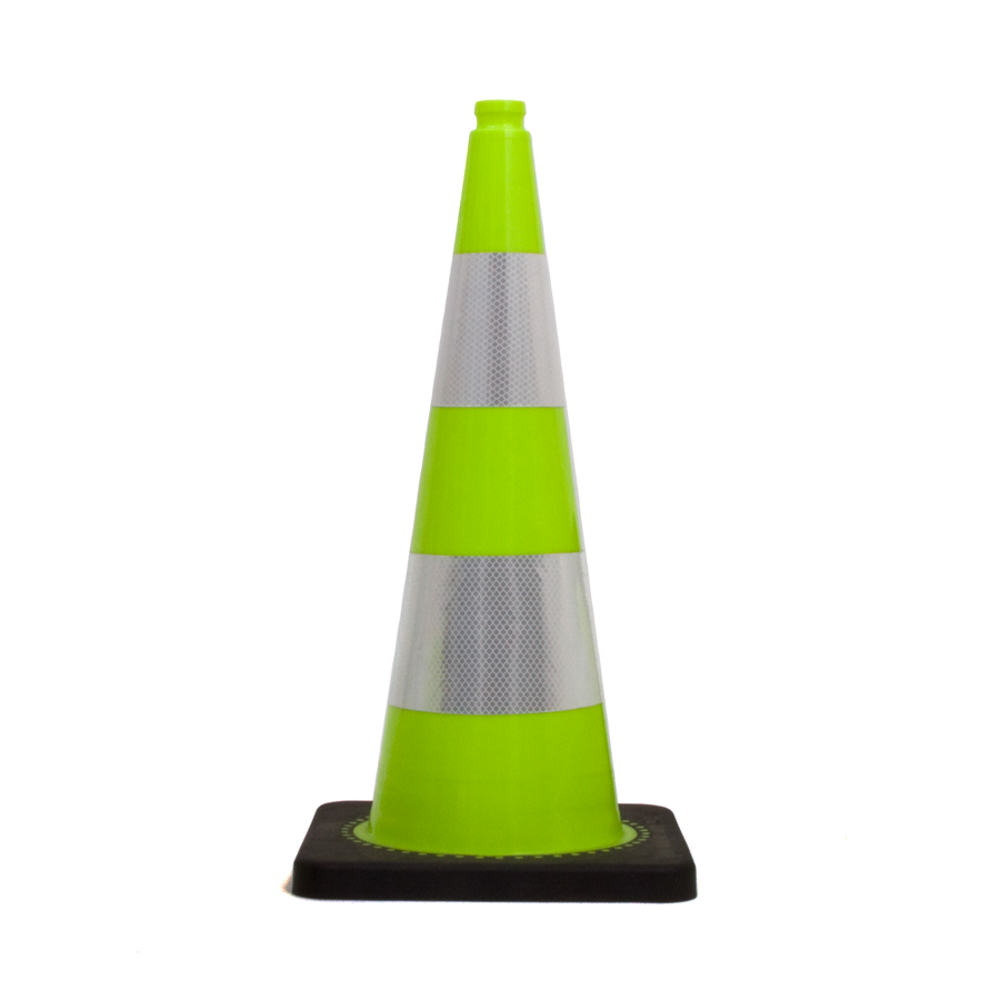 TSS™ series Traffic cone 75cm fluor green with 2 retroreflective tapes class 2