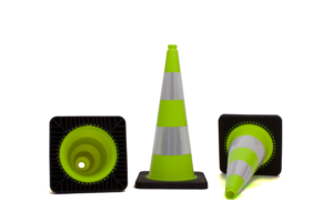 Traffic cone 75cm fluor green with 2 retroreflective tapes class 2 TSS™ series Traffic cone 75cm fluor green with 2 retroreflective tapes class 2