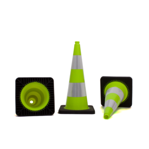 Verkeerskegel fluor groen 75 cm met 2 reflectiebanden klasse 2 TSS™ series Verkeerskegel fluor groen 75 cm met 2 reflectiebanden klasse 2