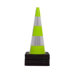 TSS™ series Traffic cone 75cm fluor green with 2 retroreflective tapes class 2