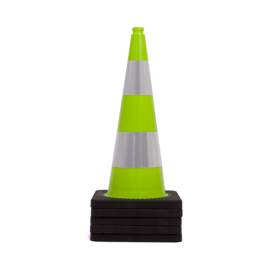 TSS™ series Traffic cone 75cm fluor green with 2 retroreflective tapes class 2