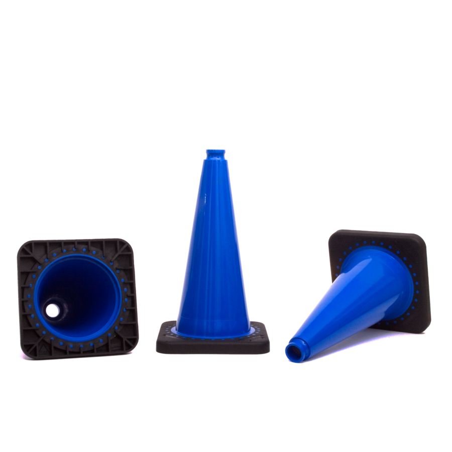 Traffic cone blue 500 mm with recycling base TSS™ series Traffic cone blue 500 mm with recycling base