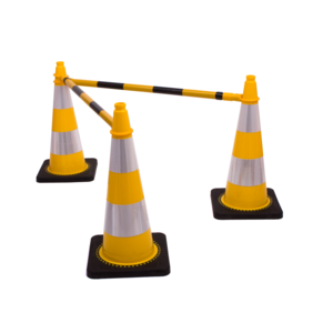 Telescoop afzetbuis voor verkeerskegels - Geel/Zwart Telescoop afzetbuis voor verkeerskegels - Geel/Zwart