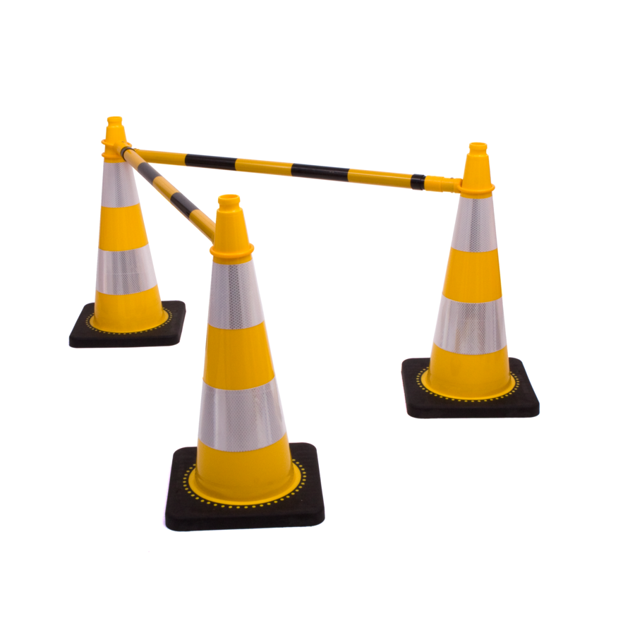 Telescopic pole barrier for traffic cone -  Yellow/Black