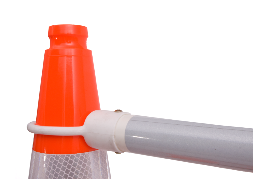 Telescopic pole barrier for traffic cone - Red/White