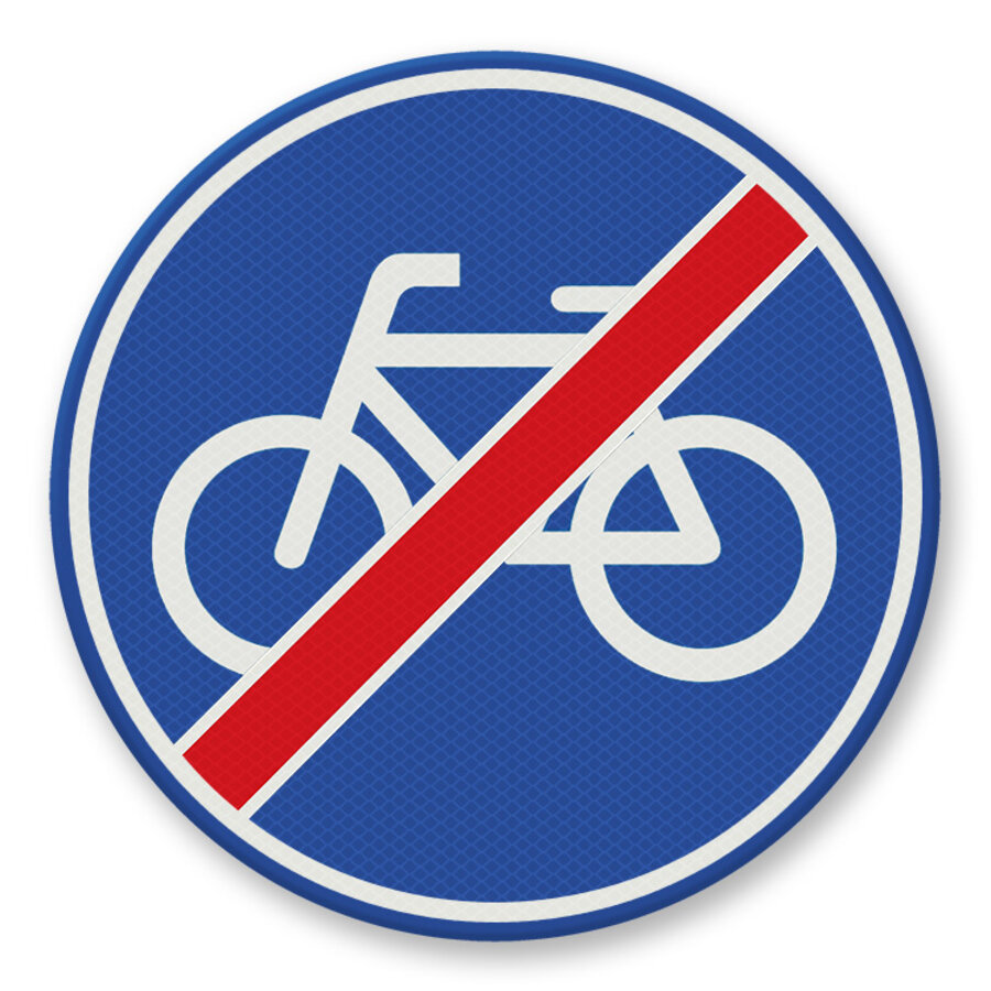 Verkeersbord RVV G12 - Einde fietspad Verkeersbord RVV G12 - Einde fietspad